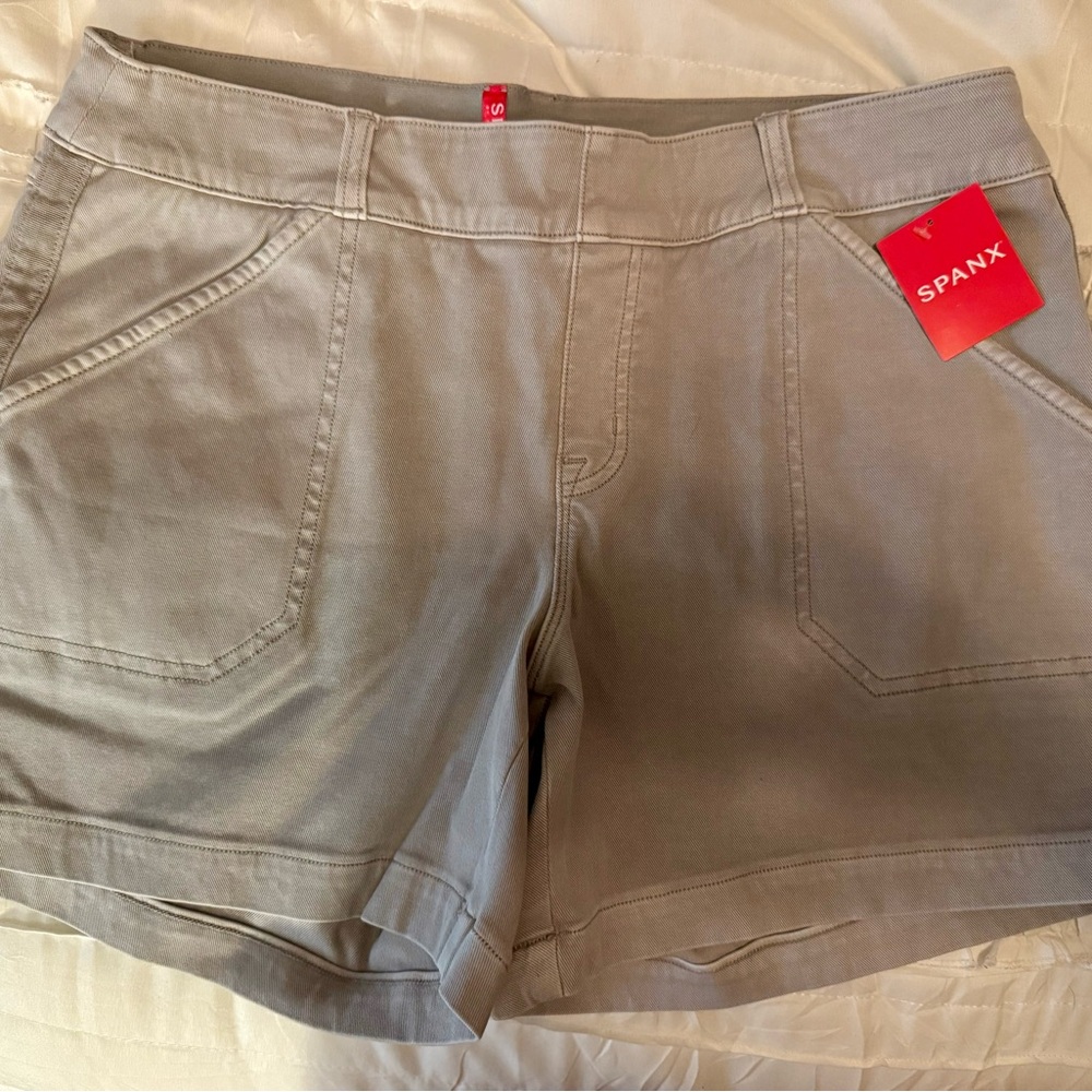 SPANX Gray Cargo Shorts with Stylish Design
